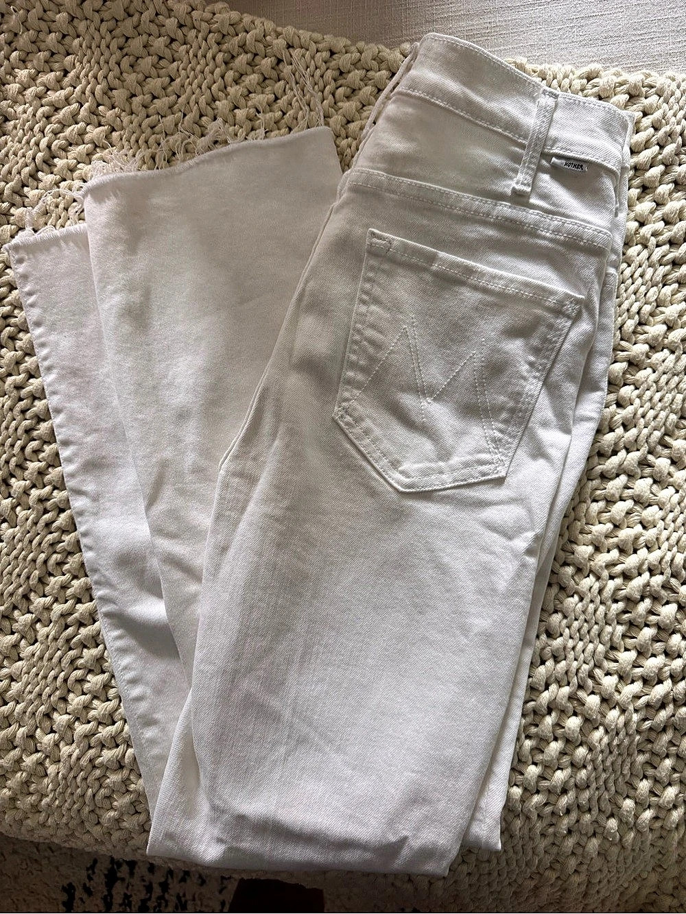 MOTHER Hustler Jeans White Waist 28 NWOT